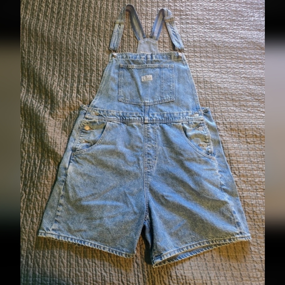 Levi's Blue Denim Short Overalls